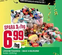 ÖoB LÖSVIKTSGODIS – MAX 4 KG/KUND erbjuda