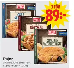 Matöppet FELIX Pajer erbjuda