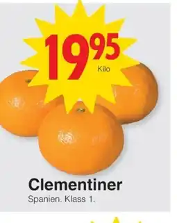 Matöppet Clementiner erbjuda
