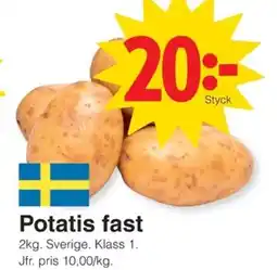 Matöppet Potatis fast erbjuda