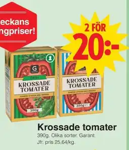 Matöppet Garant Krossade tomater erbjuda