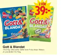 Matöppet Malaco Gott & Blandat erbjuda