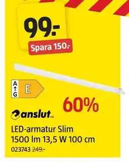 Jula LED-armatur Slim 1500 lm 13,5 W 100 cm erbjuda