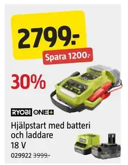 Jula Hjälpstart med batteri och laddare 18 V erbjuda