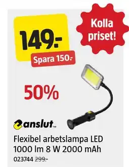 Jula Flexibel arbetslampa LED 1000 lm 8 W 2000 mAh erbjuda