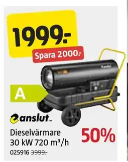 Jula Dieselvärmare 30 kW 720 m³/h erbjuda