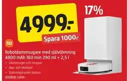Jula Robotdammsugare med självtömning 4800 mAh 160 min 290 ml + 2,5 l erbjuda