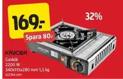 Jula Gaskök 2200 W 340x115x280 mm 1,5 kg erbjuda