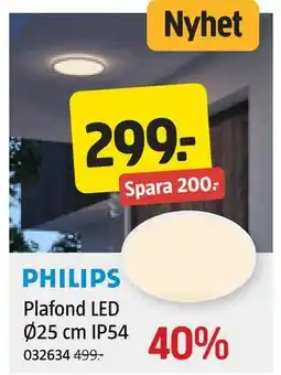 Jula Plafond LED Ø25 cm IP54 erbjuda