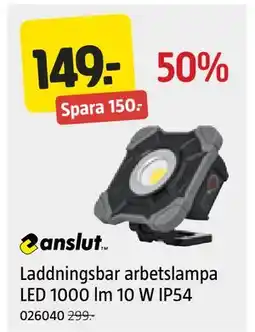 Jula Laddningsbar arbetslampa LED 1000 lm 10 W IP54 erbjuda