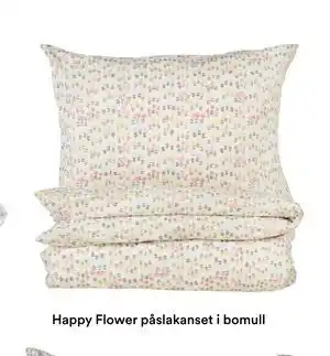 Happy Flower påslakanset i bomull, Medlemspris