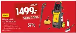 Jula Högtryckstvätt 170 bar 2400 W, Medlemspris erbjuda