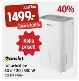 Jula Luftavfuktare 50 m² 20 l 330 W, Medlemspris erbjuda
