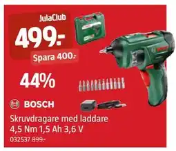Jula Skruvdragare med laddare 4,5 Nm 1,5 Ah 3,6 V, Medlemspris erbjuda