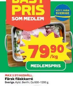 Coop Färsk fläskkarré erbjuda
