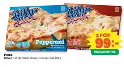 Coop Billys Pizza erbjuda