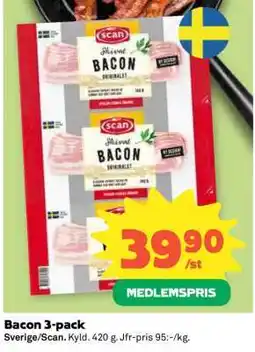 Coop BACON 3-PACK erbjuda
