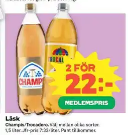 Coop Läsk Champis/Trocadero erbjuda