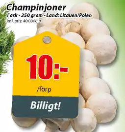 Extra Mjällby Stormarknad Champinjoner erbjuda