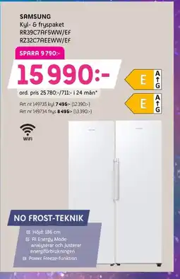 Elon SAMSUNG Kyl- & fryspaket RR39C7AF5WW/EF RZ32C7AEEWW/EF erbjuda