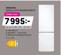 Elon SAMSUNG Kyl/frys-kombi RB33B612EWW/EF erbjuda