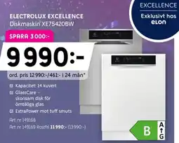 Elon ELECTROLUX Excellence Diskmaskin XE75420BW erbjuda