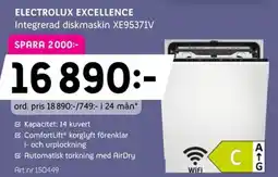 Elon ELECTROLUX Excellence Integrerad diskmaskin XE95371V erbjuda