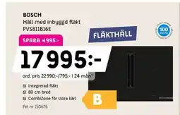 Elon BOSCH Häll med inbyggd fläkt PVS811B16E erbjuda