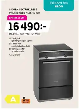 Elon SIEMENS Extraklasse Induktionsspis HL9S7Y342U erbjuda