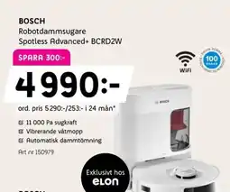 Elon BOSCH Robotdammsugare Spotless Advanced+ BCRD2W erbjuda