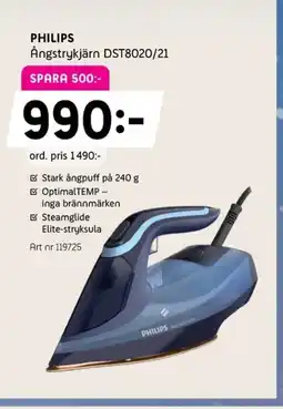 Elon PHILIPS Ångstrykjärn DST8020/21 erbjuda