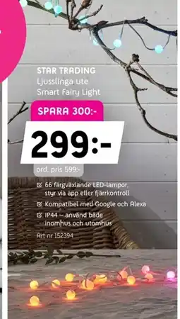 Elon STAR TRADING Ljusslinga ute Smart Fairy Light erbjuda