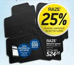 thansen 25% PÅ MODELLANPASSADE BILMATTOR I GUMMI erbjuda