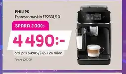 Elon PHILIPS Espressomaskin EP2331/10 erbjuda