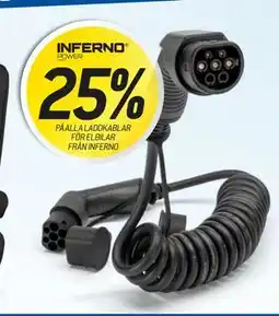 thansen 25% PÅ ALLA LADDKABLAR FÖR ELBILAR FRÅN INFERNO erbjuda