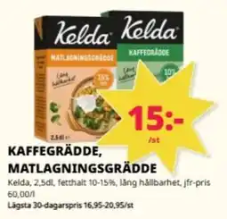 Tempo Kelda Kaffegrädde, Matlagningsgrädde erbjuda