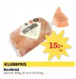 Hemköp GARANT Rostbröd erbjuda