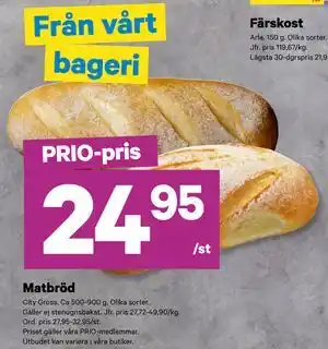 City Gross Matbröd, Pris i appen erbjuda