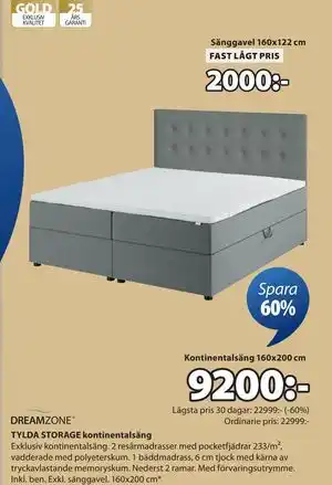 TYLDA STORAGE kontinentalsäng