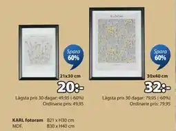 JYSK KARL fotoram erbjuda