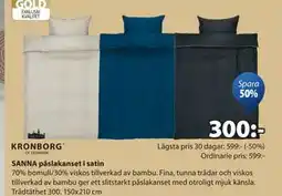 JYSK SANNA påslakanset i satin erbjuda