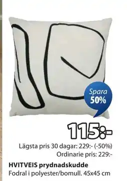 JYSK HVITVEIS prydnadskudde erbjuda