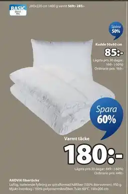 JYSK ANDVIK fibertäcke erbjuda