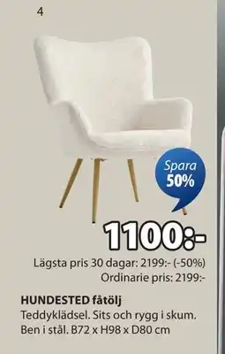 JYSK HUNDESTED fåtölj erbjuda
