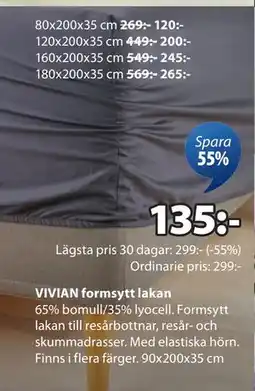 JYSK VIVIAN formsytt lakan erbjuda
