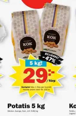 Pekås Potatis 5 kg, Medlemspris erbjuda