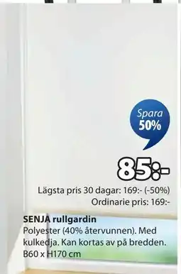 JYSK SENJA rullgardin erbjuda