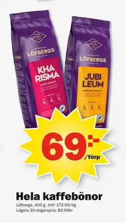 Pekås Hela kaffebönor erbjuda