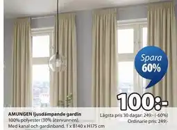 JYSK AMUNGEN ljusdämpande gardin erbjuda