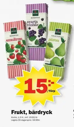 Pekås Frukt, bärdryck erbjuda
